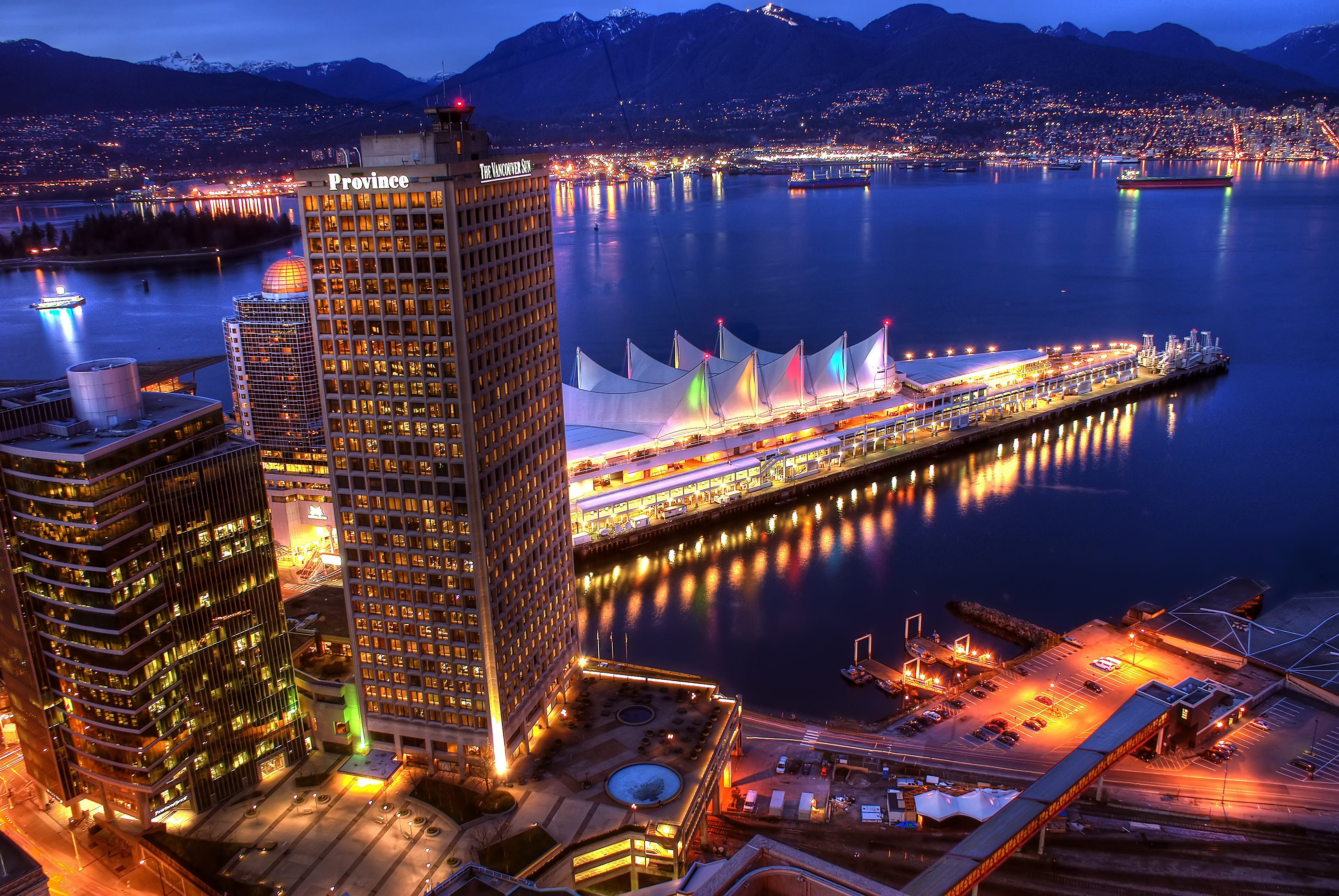 страны архитектура вечер Ванкувер Канада country architecture evening Vancouver Canada скачать
