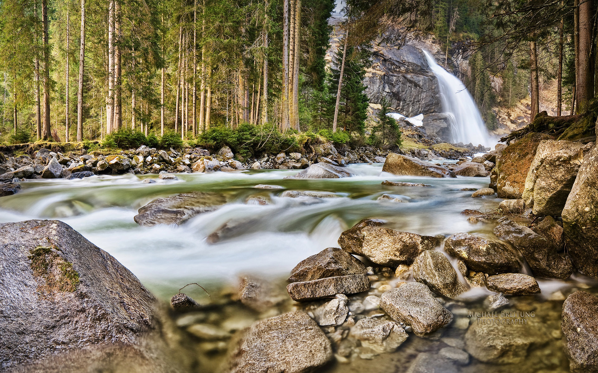 природа река водопад деревья бесплатно