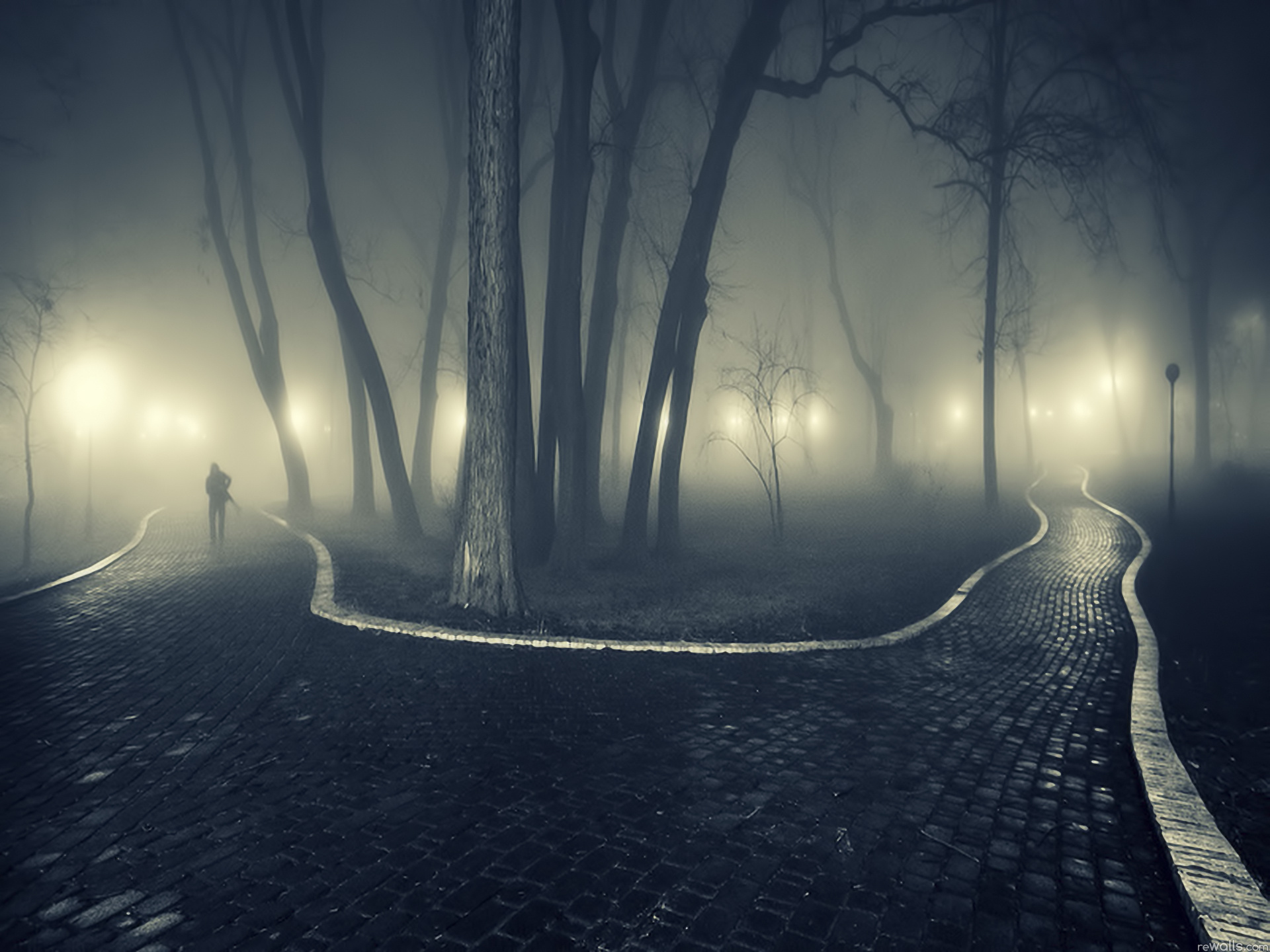 Дорога ночь туман