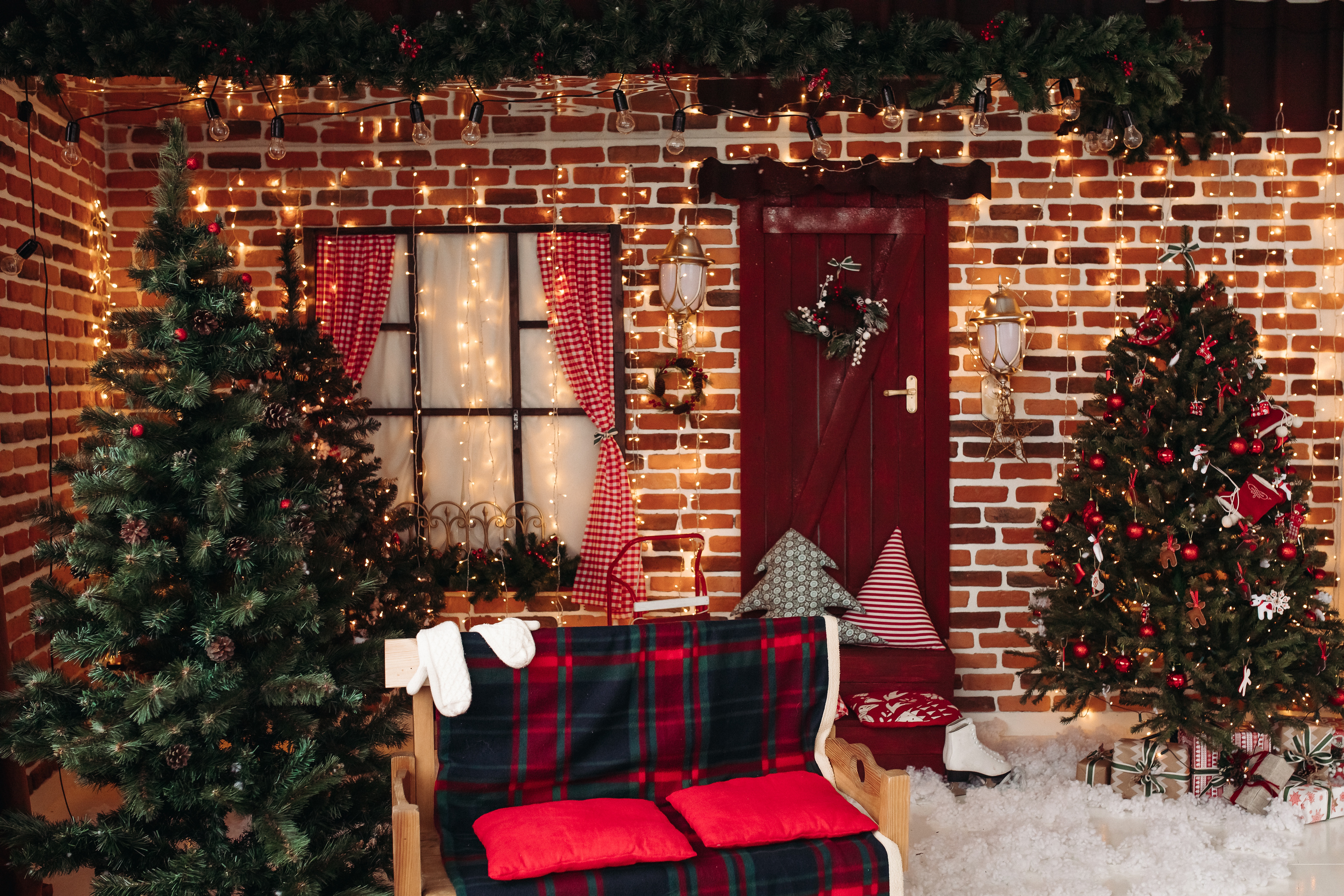 christmas, decoration, design, fir tree, gift box, interior, new year, room, елка, новый год, подарки, рождество