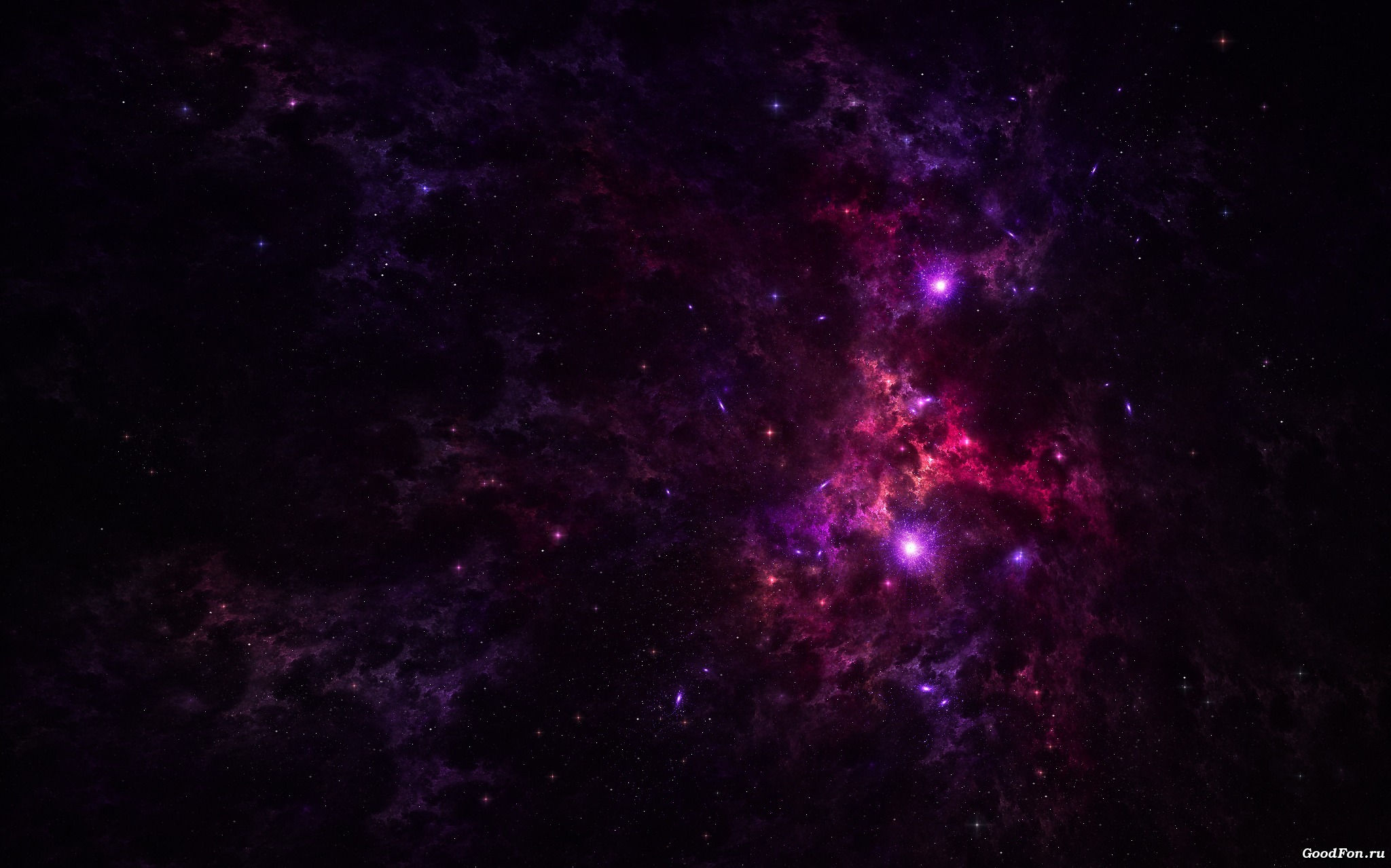 Обои Фиолетовая туманность картинки на рабочий стол на тему Космос - скачать скачать